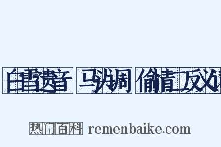 白雪遗音·马头调·偷情二反义词是什么意思的图片